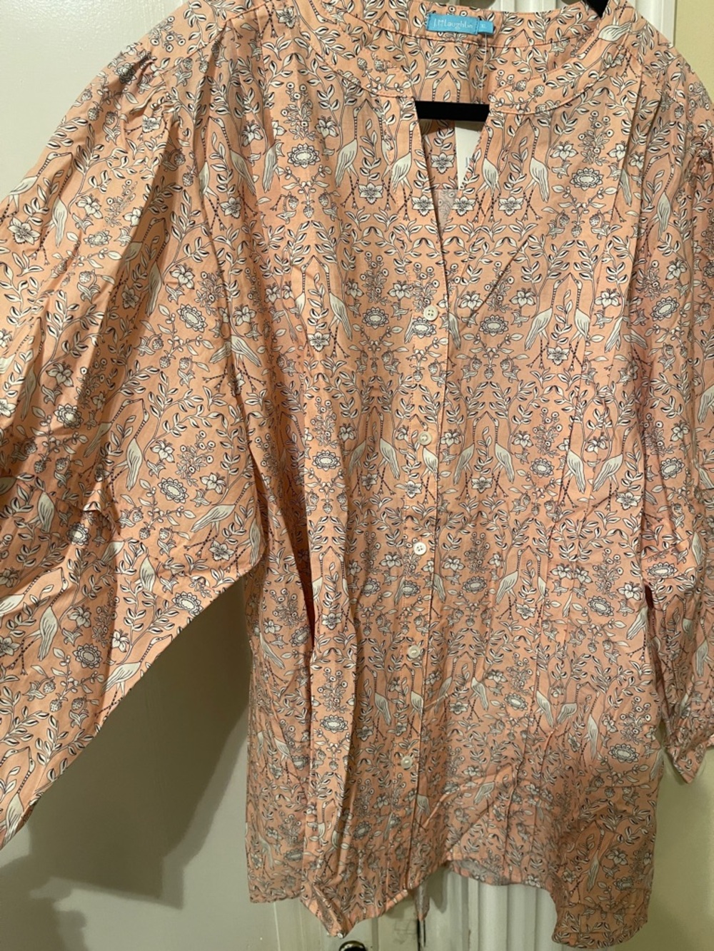 NWT J. McLaughlin Laramie silk/cotton blouse in XL